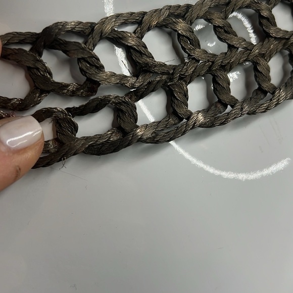 43” Metal Wire Crochet Silver Mesh Adjustable Belt Hand Made in Greece main image 4